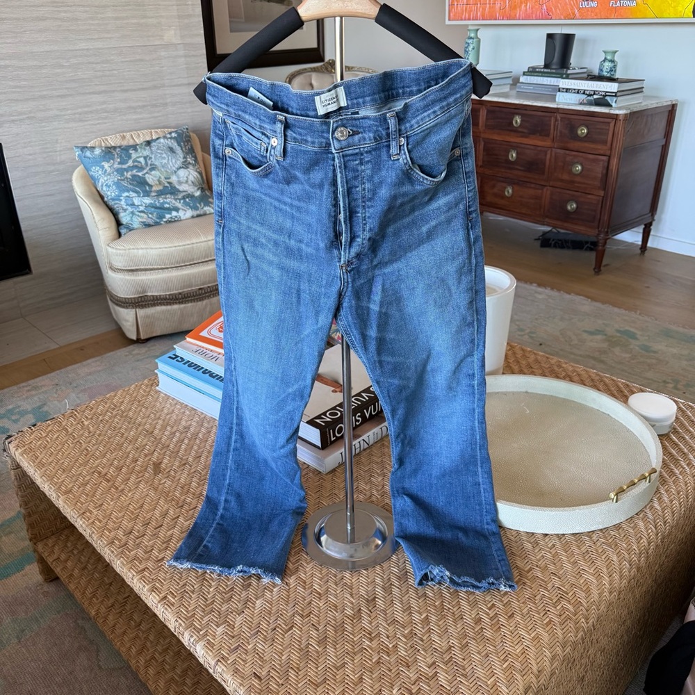 Citizens Of Humanity Medium Blue Raw-Hem Vintage Denim Jeans